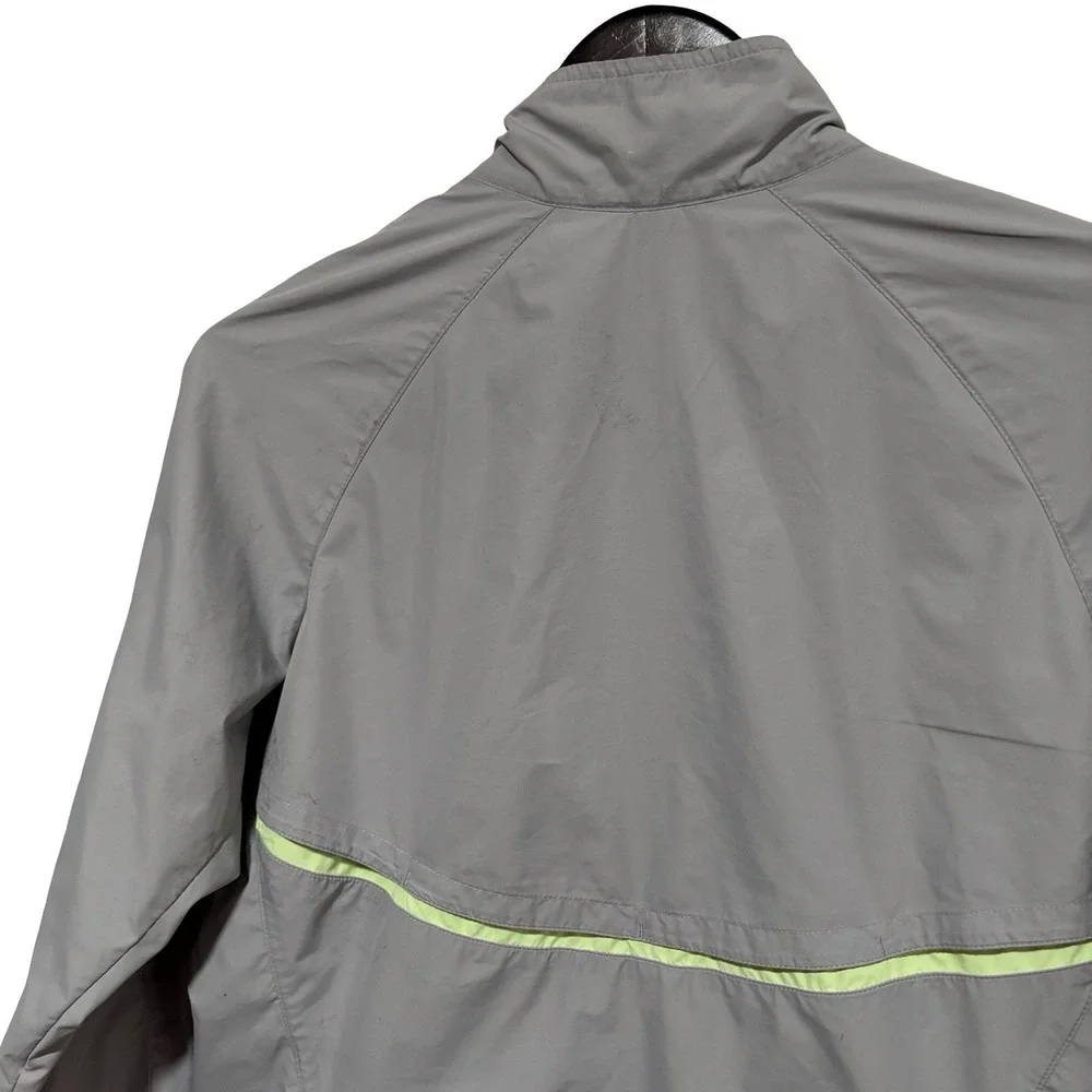 Nike Women's Zip Up‎ Windbreaker Jacket Gray *Stained* Size Large 21 x 27